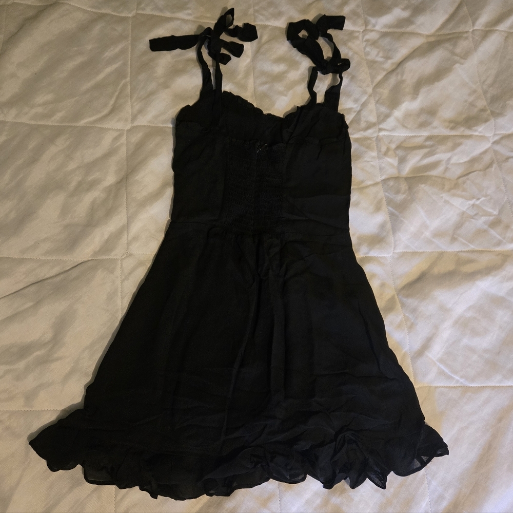 Reformation Black Ruffle Mini Dress - Picture 8 of 12